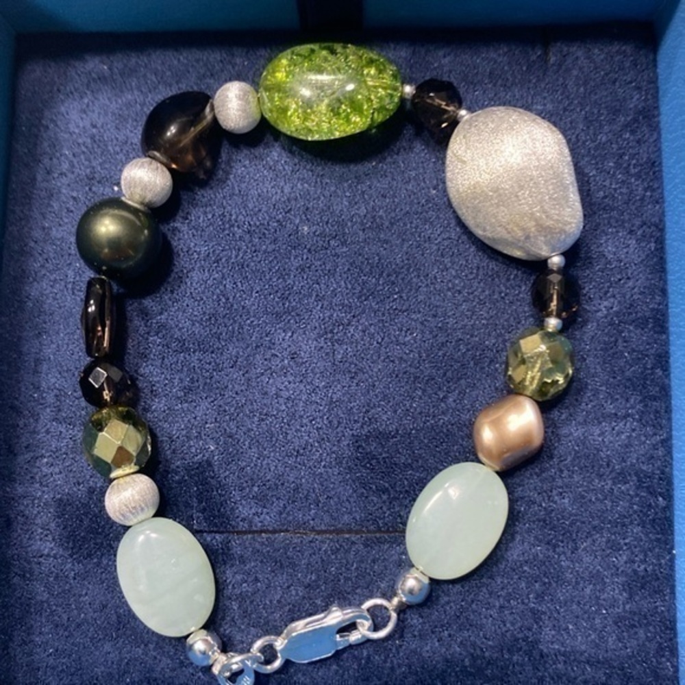 JTV sterling silver multi gem bracelet